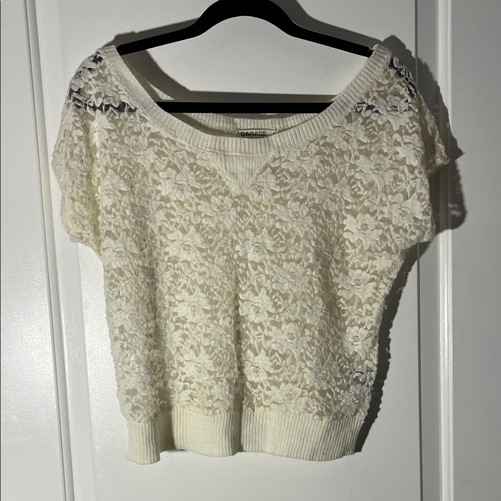 Garage Cream Lace Top
